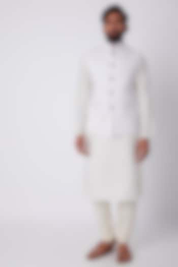 White Bundi Jacket With Print by Spring Break Men