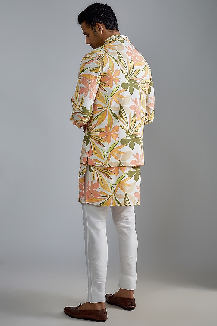 Multi-Colored Cotton Printed Bundi Set by Spring Break Men at Pernia's Pop Up Shop