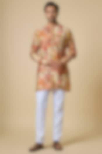 Multi-Colored Blended Silk Digital Printed Kurta Set by Spring Break Men at Pernia's Pop Up Shop