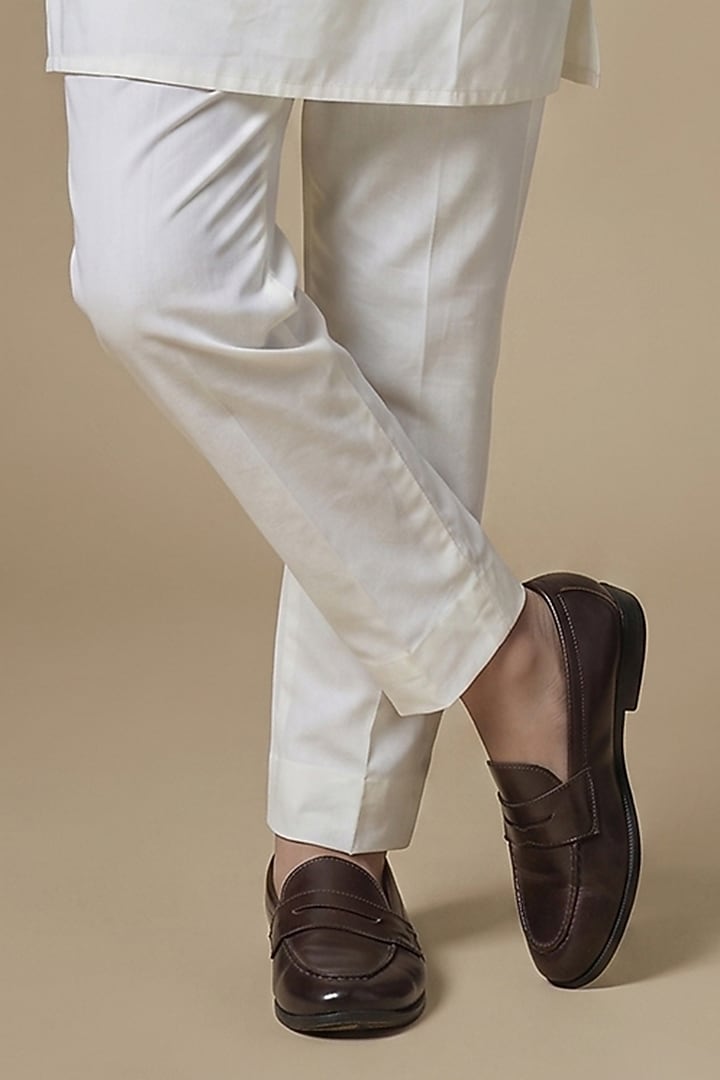 Ivory Dupion Silk Embroidered Open Indowestern Set For Boys by Spring Break- Kids at Pernia's Pop Up Shop