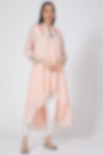 Blush Pink Hand Embroidered Tunic Set by Seams Pret & Couture