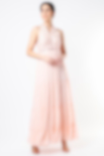 Crystal Pink Hand Embroidered Party Wear Anarkali by Seams Pret & Couture at Pernia's Pop Up Shop