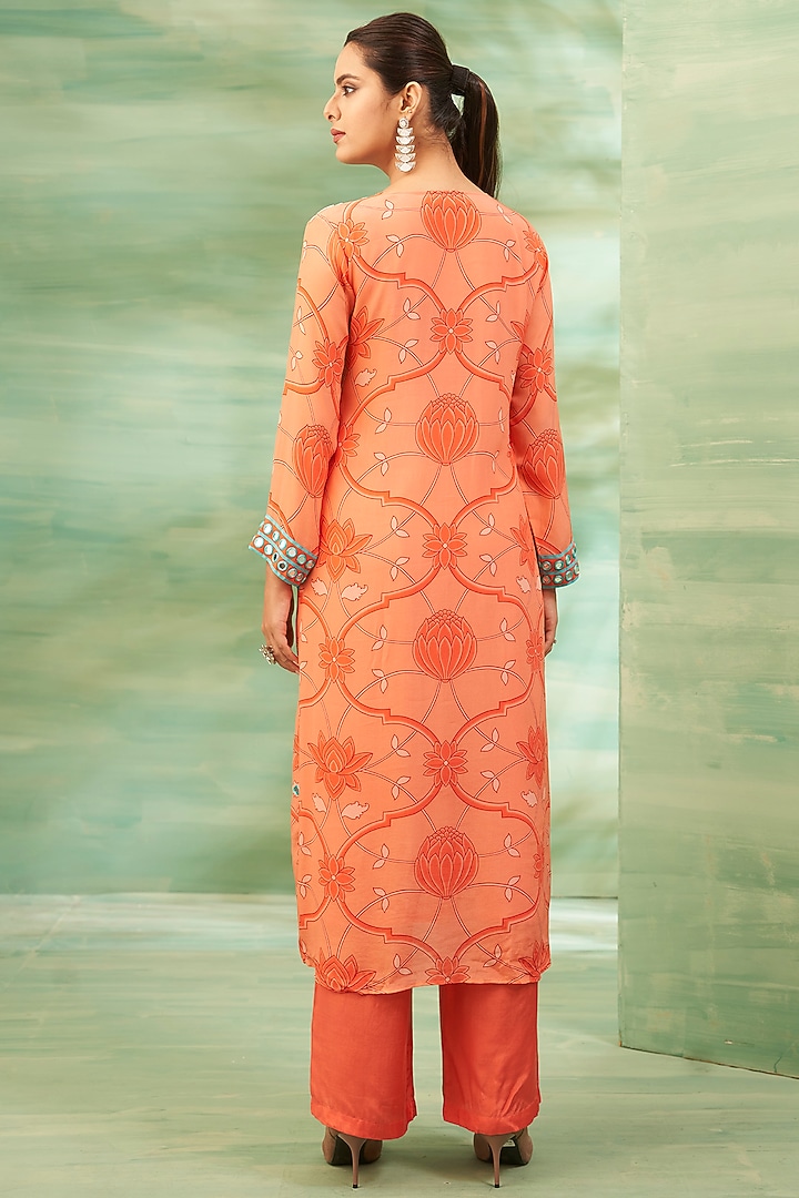 Coral Crepe Handwork Tunic Set by Seams Pret & Couture at Pernia's Pop Up Shop