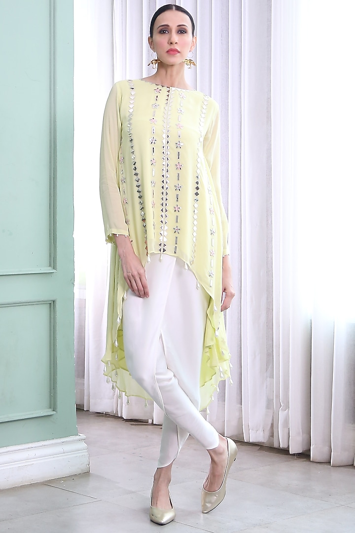 Lime Green Embroidered Tunic Set by Seams Pret & Couture at Pernia's Pop Up Shop