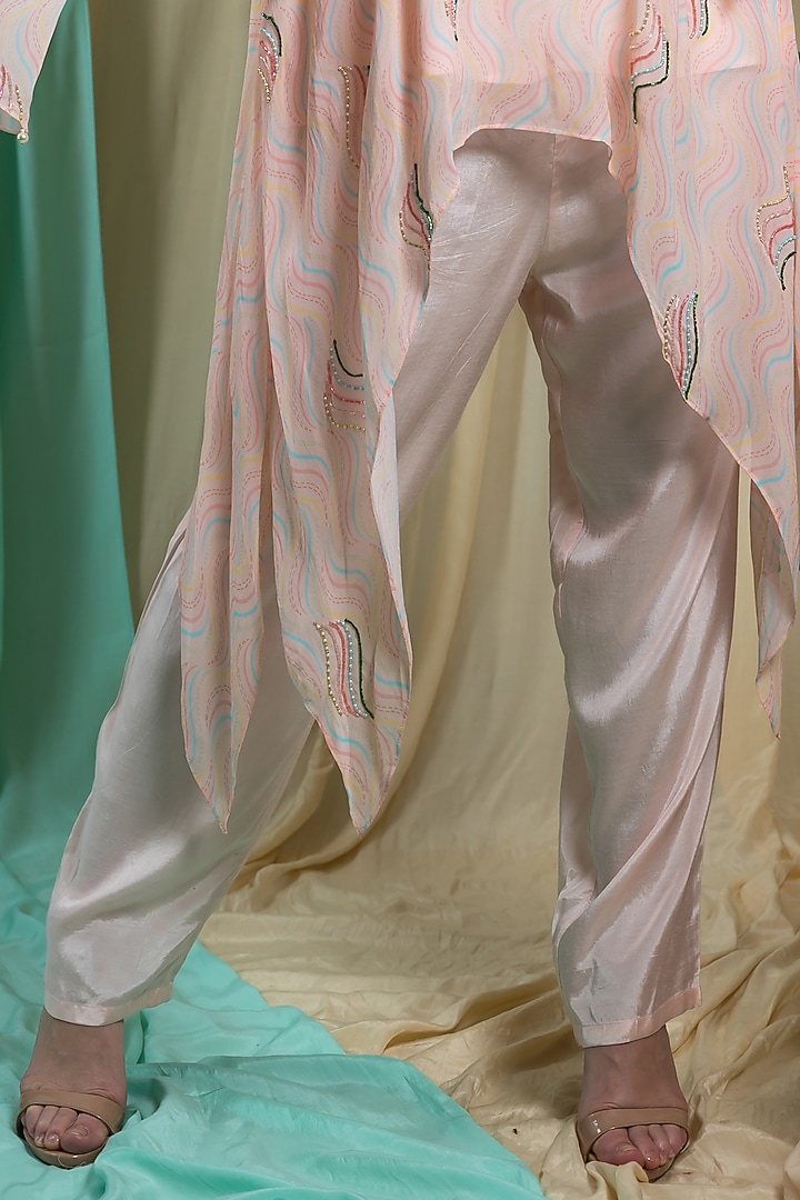 Rose Georgette & Shantoon Hand Embroidered Co-Ord Set by Seams Pret & Couture at Pernia's Pop Up Shop