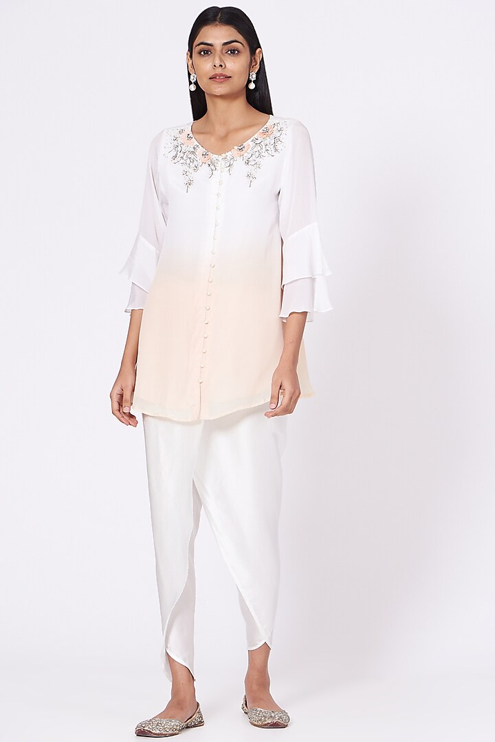 Blush Pink Embroidered Tunic by Seams Pret & Couture