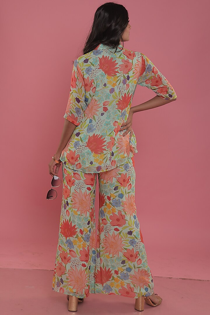 Mint Georgette Co-Ord Set by Seams Pret & Couture at Pernia's Pop Up Shop