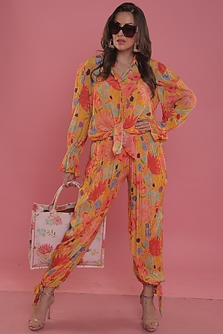 Mustard Crepe Co-Ord Set by Seams Pret & Couture