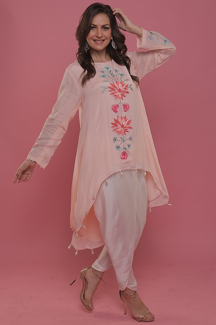 Rose Satin Tunic Set by Seams Pret & Couture