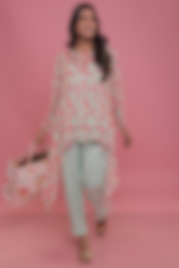 Cherry Pink Printed Tunic Set by Seams Pret & Couture at Pernia's Pop Up Shop