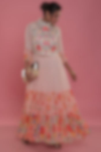 Rose Embroidered Anarkali Set by Seams Pret & Couture at Pernia's Pop Up Shop