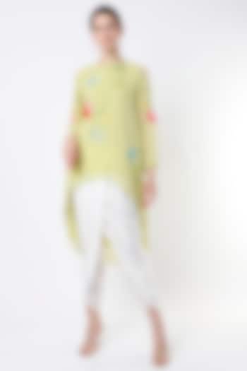 Lime Hand Embroidered Tunic Set by Seams Pret & Couture at Pernia's Pop Up Shop