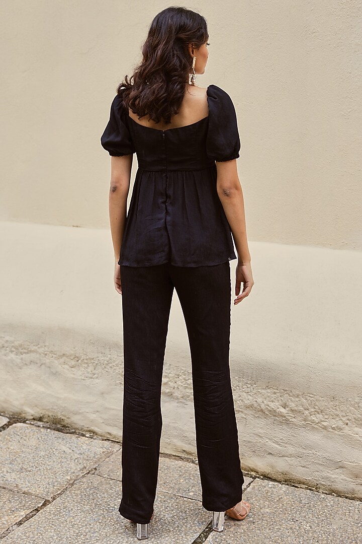 Black Chinon Co-Ord Set by Spring Diaries at Pernia's Pop Up Shop