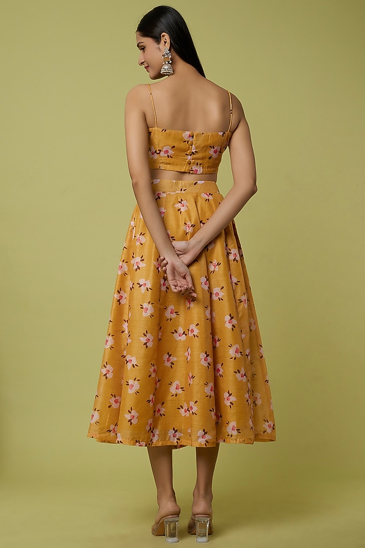 Bright Yellow Silk Skirt Set by Spring Diaries at Pernia's Pop Up Shop