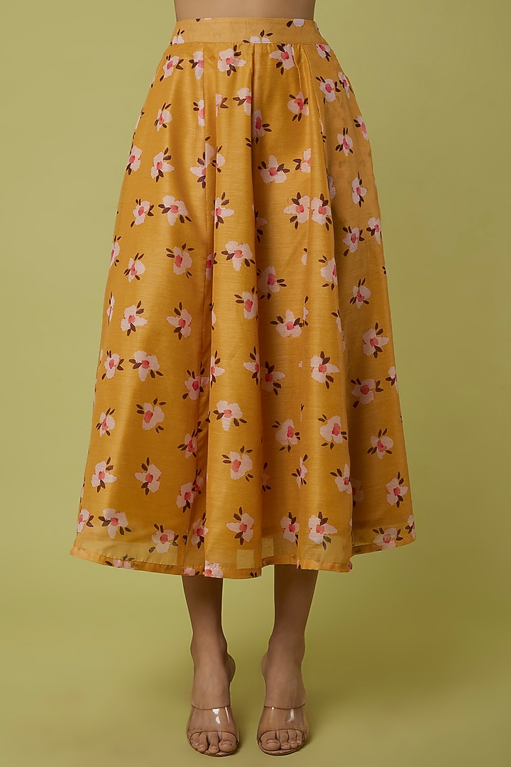 Bright Yellow Silk Skirt Set by Spring Diaries at Pernia's Pop Up Shop