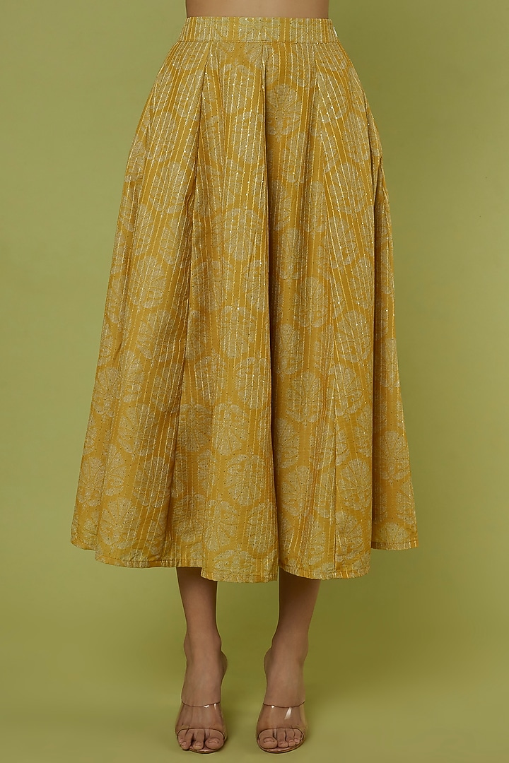 Mustard Yellow Muslin Skirt Set by Spring Diaries at Pernia's Pop Up Shop