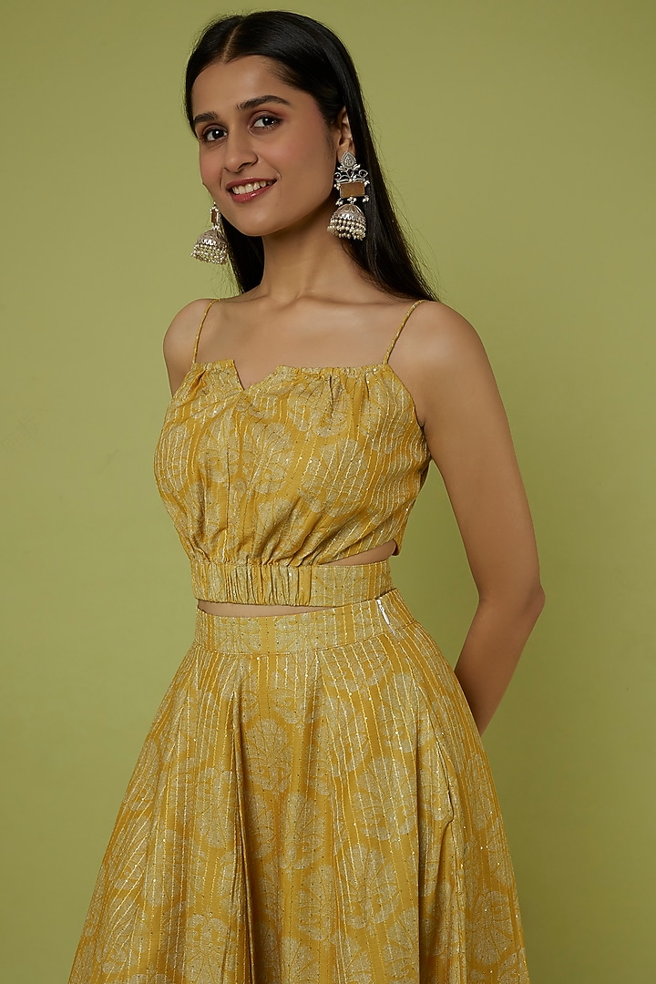 Mustard Yellow Muslin Skirt Set by Spring Diaries at Pernia's Pop Up Shop