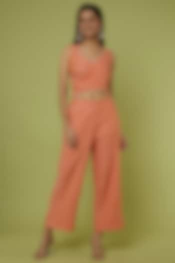 Orange Linen Co-Ord Set by Spring Diaries at Pernia's Pop Up Shop