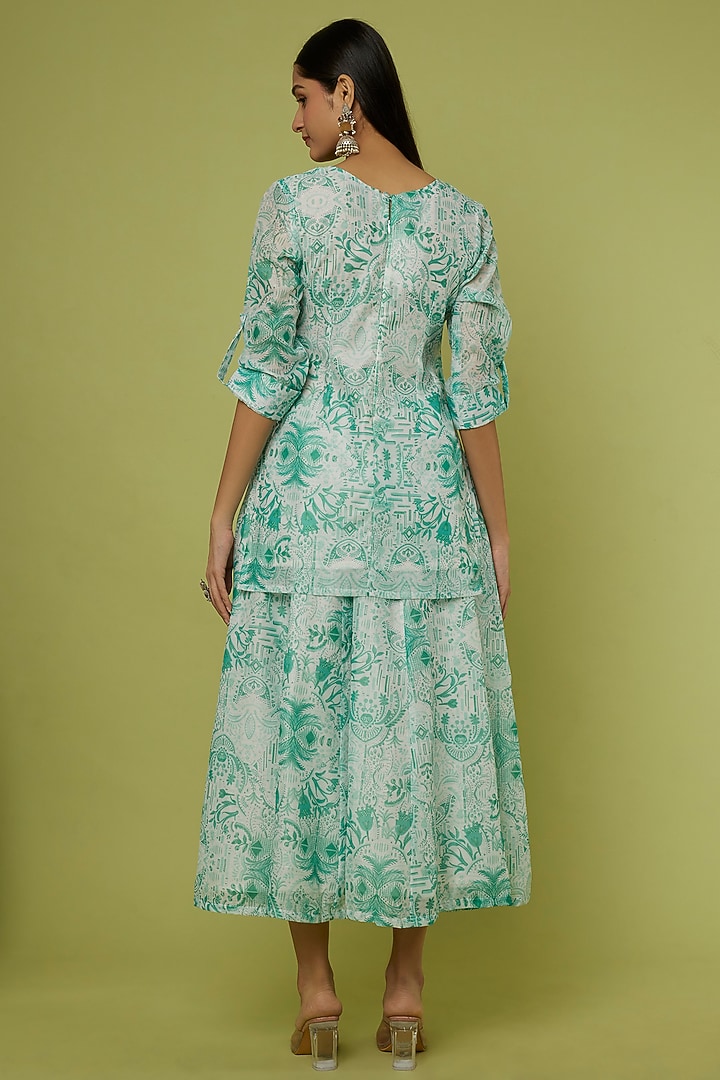 White Printed Skirt Set by Spring Diaries at Pernia's Pop Up Shop