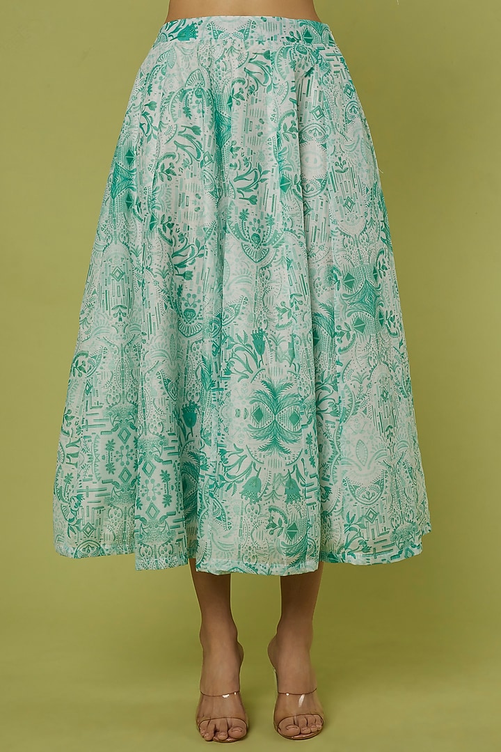 White Printed Skirt Set by Spring Diaries at Pernia's Pop Up Shop
