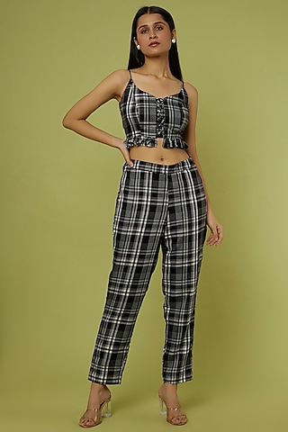 Black Checkered Co-Ord Set by Spring Diaries