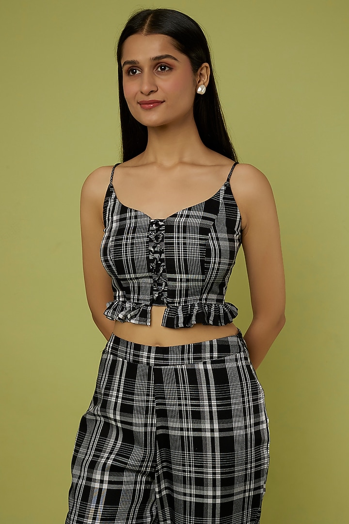 Black Checkered Co-Ord Set by Spring Diaries at Pernia's Pop Up Shop