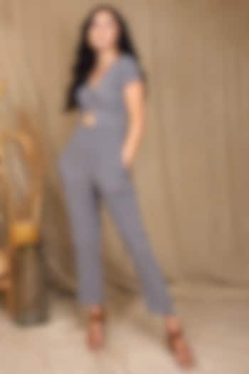 Black & White Viscose Georgette Jumpsuit by Spring Diaries at Pernia's Pop Up Shop