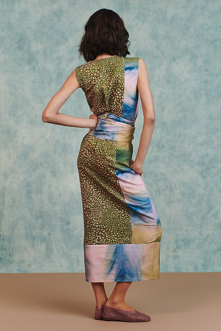 Multi-Colored Ombre Cotton Linen Summer Dress by Saphed at Pernia's Pop Up Shop