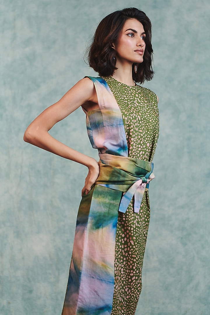 Multi-Colored Ombre Cotton Linen Summer Dress by Saphed at Pernia's Pop Up Shop