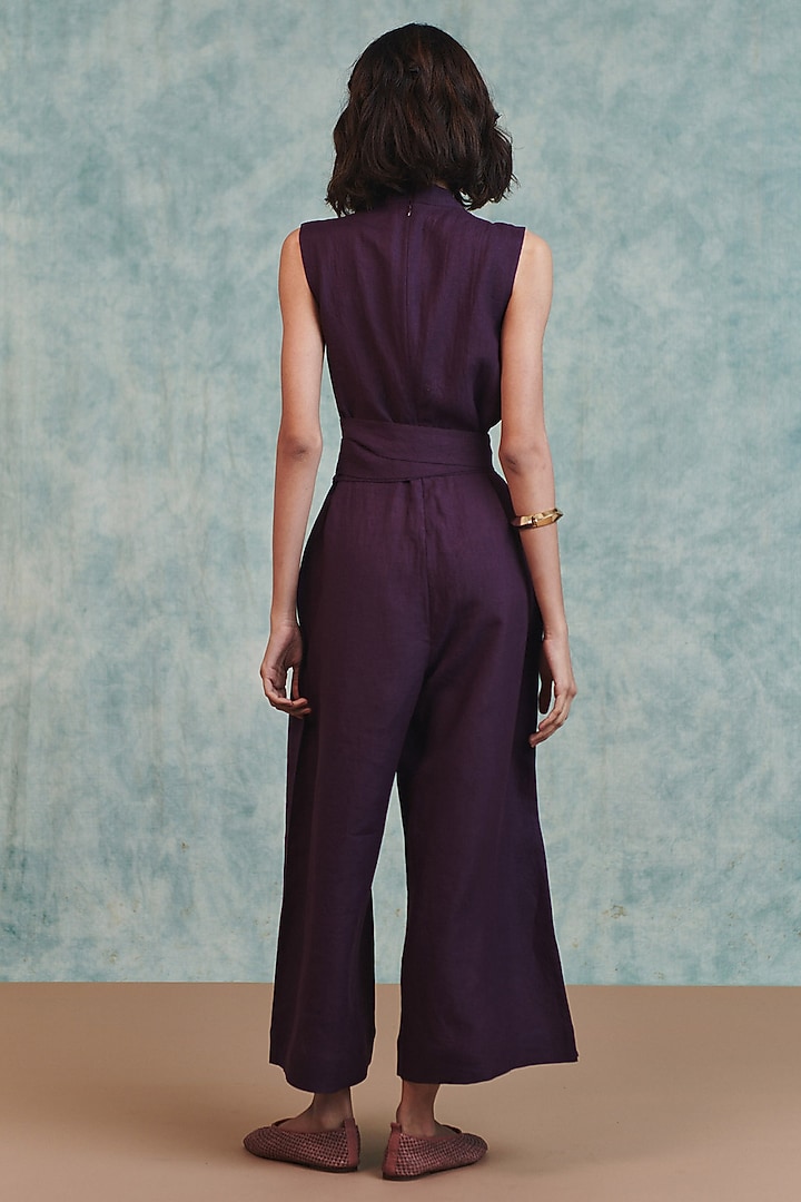 Plum Pure Line Jumpsuit by Saphed at Pernia's Pop Up Shop