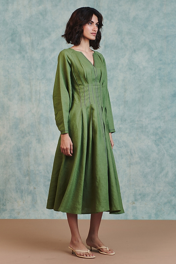 Moss Green Pure Line Maxi Summer Dress by Saphed at Pernia's Pop Up Shop