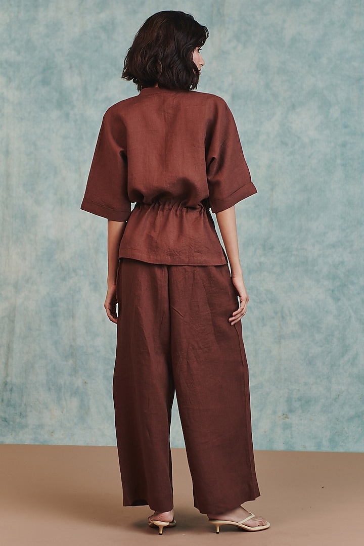 Brown Pure Line Co-Ord Set by Saphed at Pernia's Pop Up Shop