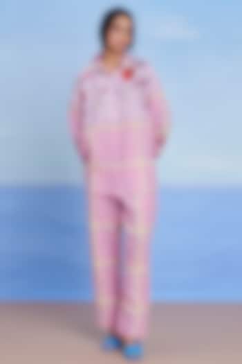 Cassata Pink Linen Pleated Pants by Saphed at Pernia's Pop Up Shop