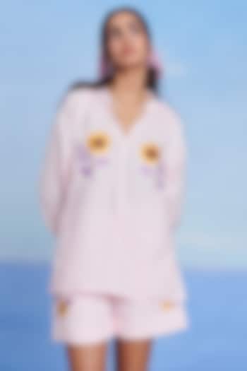 Fleur Linen Machine Embroidered Top by Saphed at Pernia's Pop Up Shop