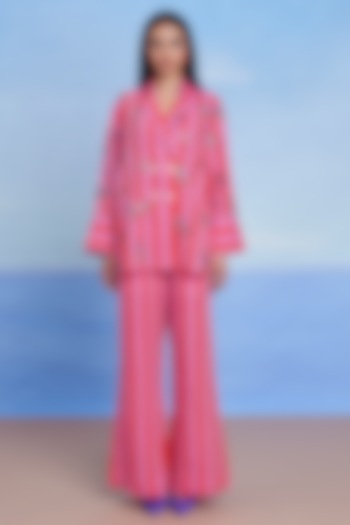 Amalfi Linen High-Waist Bell Bottom Pants by Saphed at Pernia's Pop Up Shop