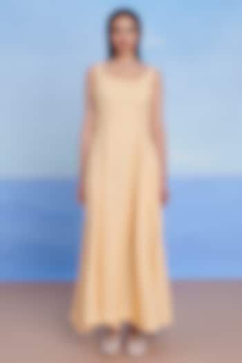 Butterscotch Linen Maxi Summer Dress by Saphed at Pernia's Pop Up Shop
