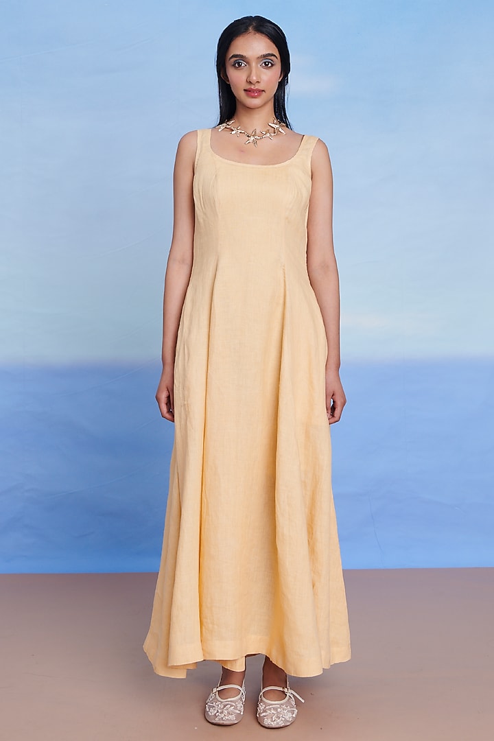 Butterscotch Linen Maxi Summer Dress by Saphed at Pernia's Pop Up Shop