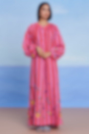 Amalfi Linen Machine Embroidered Vacation Dress by Saphed at Pernia's Pop Up Shop