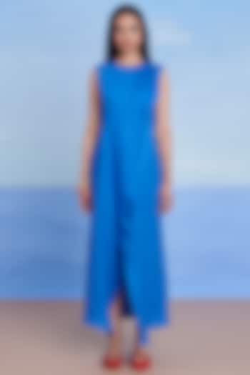 Santorini Linen Draped Summer Dress by Saphed at Pernia's Pop Up Shop