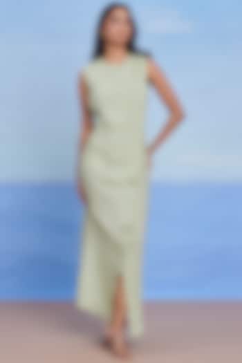 Pista Linen Draped Summer Dress by Saphed at Pernia's Pop Up Shop