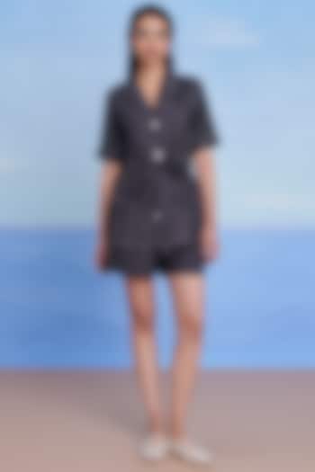 Graphite Linen Co-Ord Set by Saphed at Pernia's Pop Up Shop