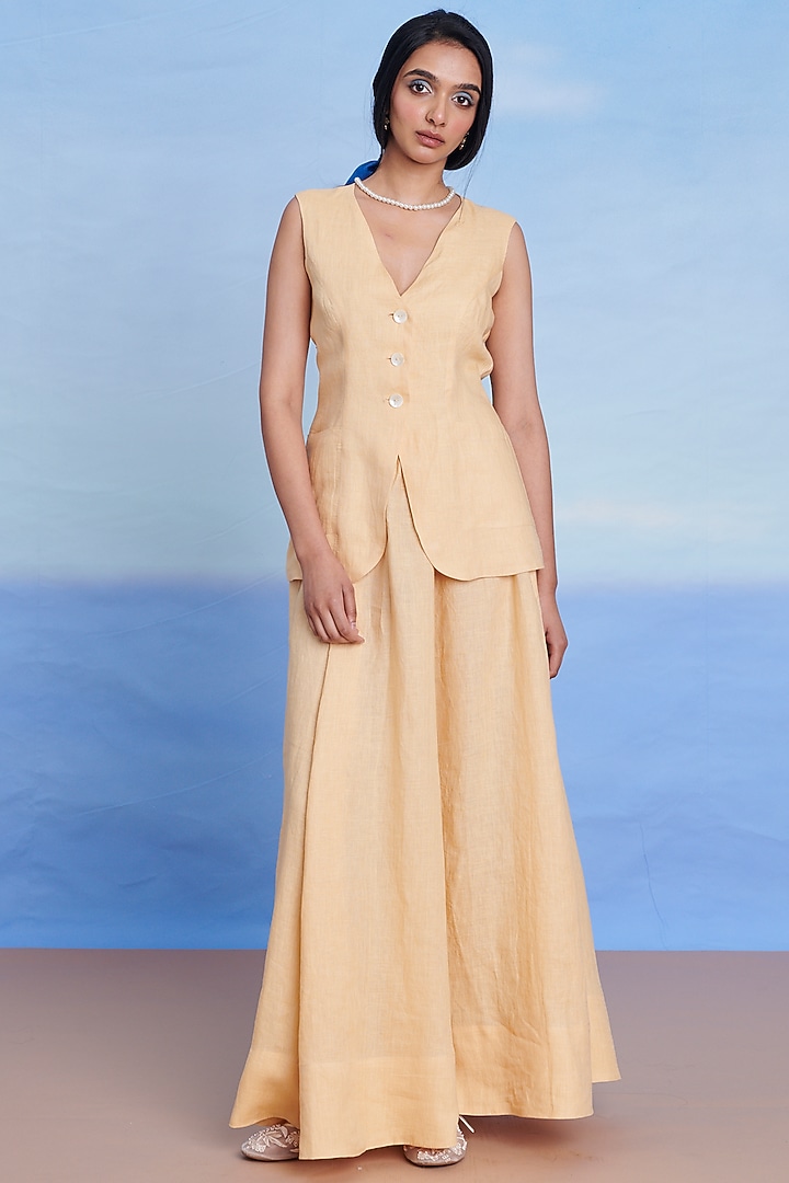 Butterscotch Linen Maxi Skirt by Saphed at Pernia's Pop Up Shop