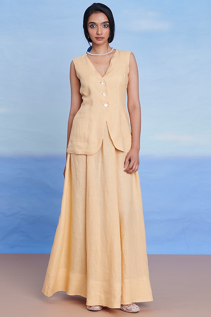 Butterscotch Linen Co-Ord Set by Saphed at Pernia's Pop Up Shop