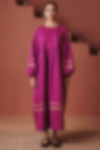 Orchid Purple Cotton Linen Maxi Sack Summer Dress by Saphed at Pernia's Pop Up Shop