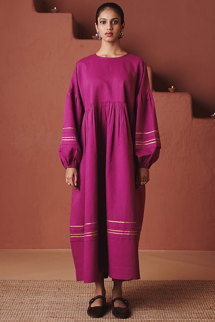 Orchid Purple Cotton Linen Maxi Sack Summer Dress by Saphed at Pernia's Pop Up Shop