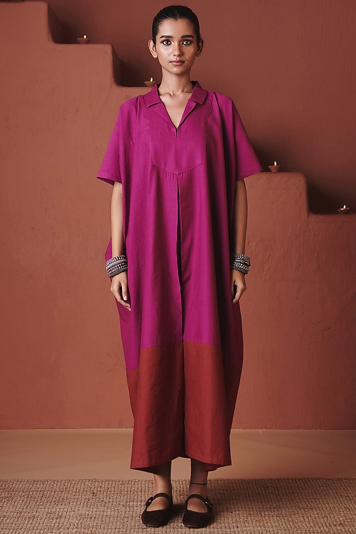 Orchid Purple Cotton Linen Kaftan Maxi Summer Dress by Saphed at Pernia's Pop Up Shop