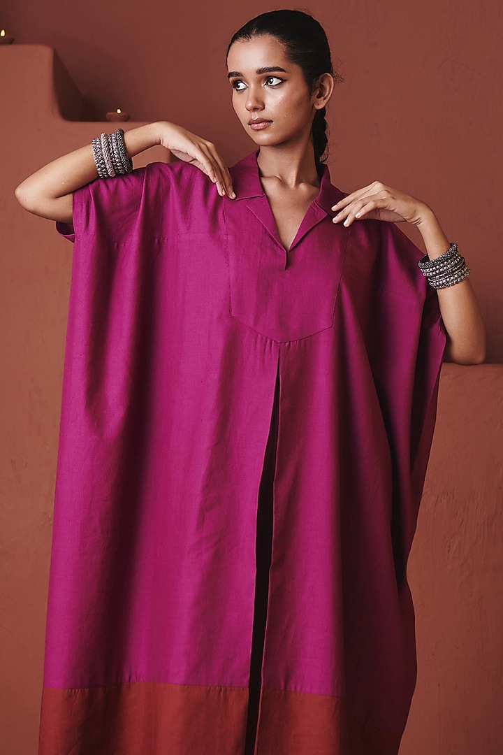Orchid Purple Cotton Linen Kaftan Maxi Summer Dress by Saphed at Pernia's Pop Up Shop