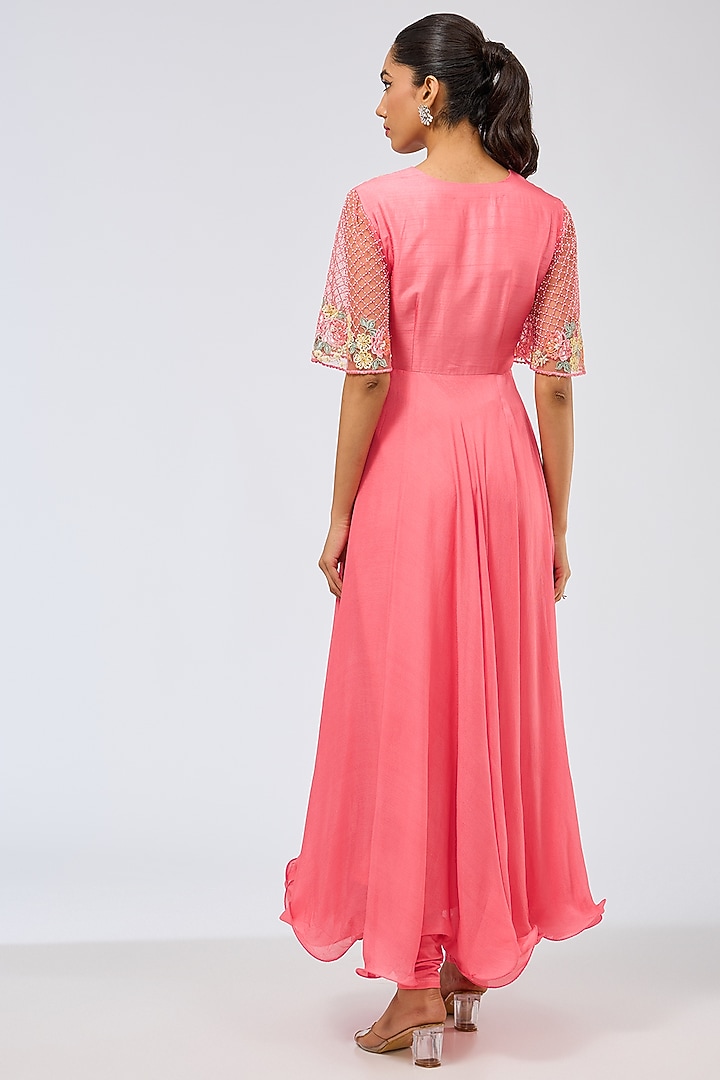 Pink Silk Kurta Set by Shilpa Karnavat at Pernia's Pop Up Shop
