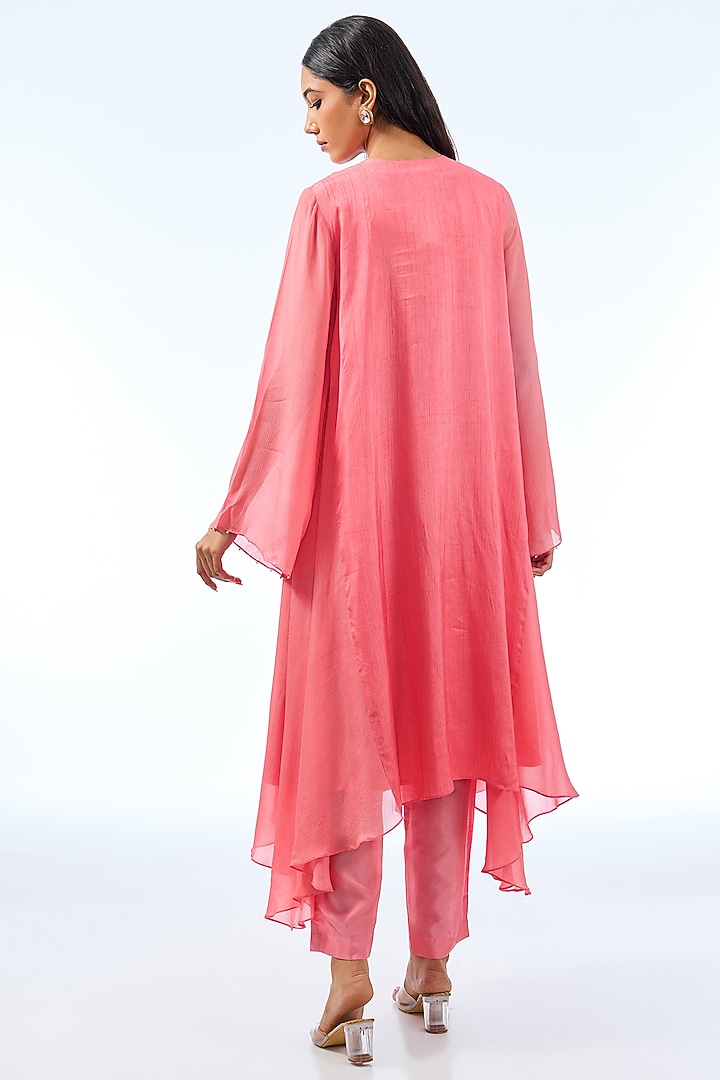 Pink Silk Kurta Set by Shilpa Karnavat at Pernia's Pop Up Shop