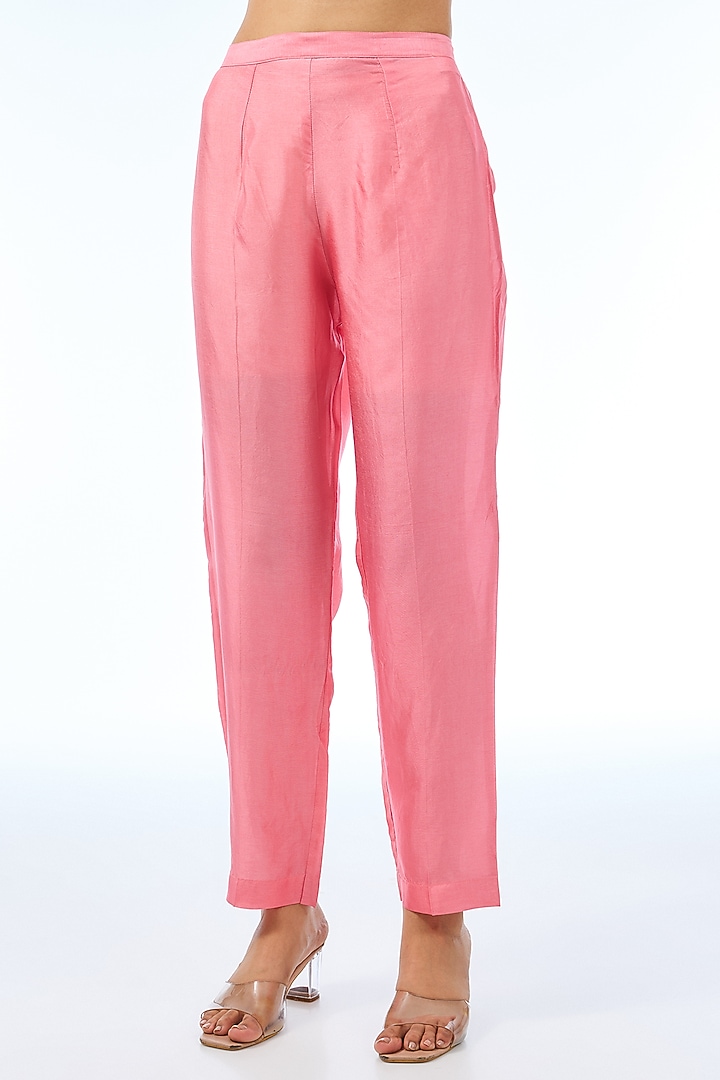 Pink Silk Kurta Set by Shilpa Karnavat at Pernia's Pop Up Shop